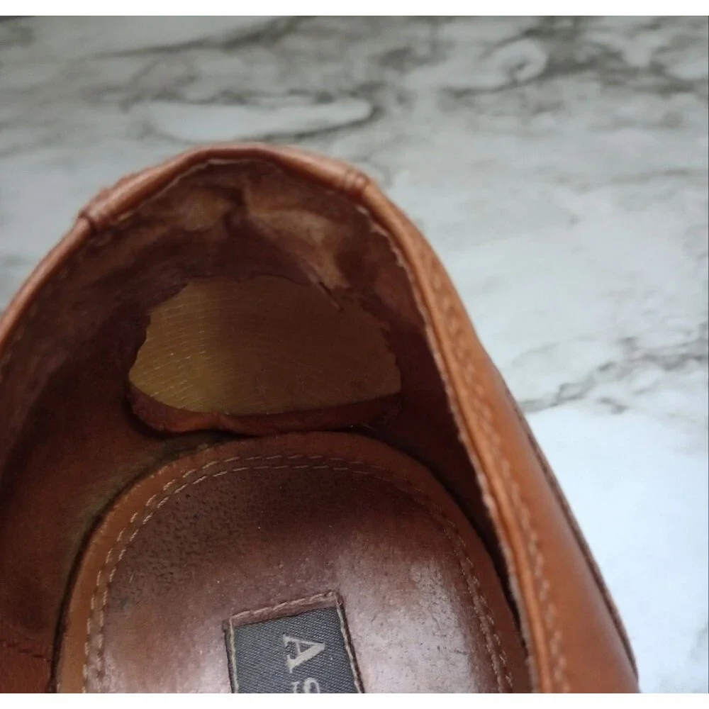 Aston Grey Pinnacle Genuine Leather Toffee Color Dress Shoe Size 9.5